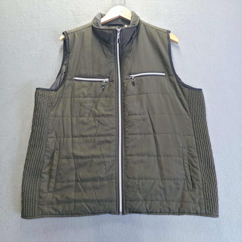Activology Men's Olive Green Puffer Vest with Ribbed Sides Size‎ XL